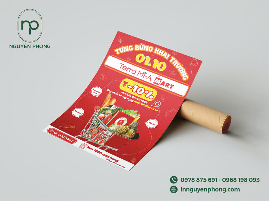 Kích thước poster nhỏ dùng cho các sự kiện khai trương 